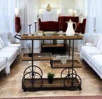 عربية تقديم 4 دور خشبية بعدة الوان