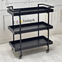 ترولي / عربية تقديم لون اسود 3 دور جوانب