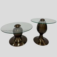 طقم طاولات جانبية سطح زجاج