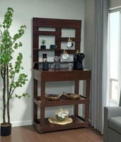 ركن كوفي خشب بني – لمسة أناقة وعملية في منزلك أو م...