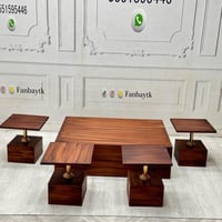 طقم طاولات قهوة خشب