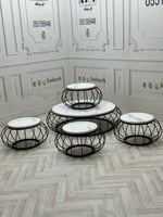 طقم طاولة 5 قطع ارضي أرجل اسود-FANBAYTK