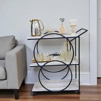 عربية تقديم حديد سطح خشب