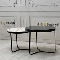 طقم طاولتين بديل الرخام مطفي-FANBAYTK