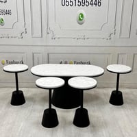 طقم طاولات 5 قطع بتصميم عصري