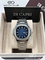 ساعة دي كابري بتصميم باتيك فيليب فضي مينا كحلي