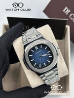 ساعة دي كابري بتصميم باتيك فيليب فضي مينا كحلي