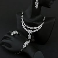 طقم زركون مميز فضي