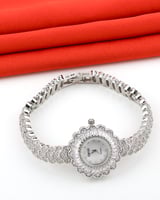 ساعة زركون نسائيه بسير فضي