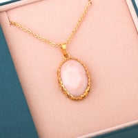 عقد ذهب عيار 21 أوبال وردي