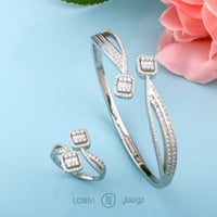 اسوارة وخاتم فاخرة فضة عيار 925