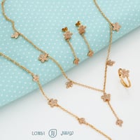 طقم زركون ذهبي تصميم ألماس 2