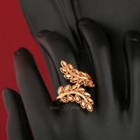 خاتم مطلي تصميم غصن الزيتون