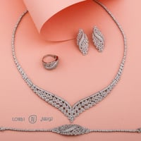 طقم فخم مصاغ من الفضة عيار 925