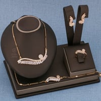 طقم زركون مطلي أنيق