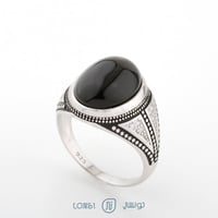 خاتم فضة رجالي عيار 925 عقيق