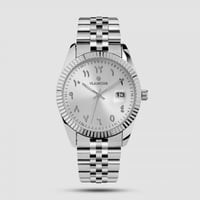 ساعة رجاليه ستيل بلون فضي