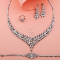 طقم فخم مصاغ من الفضة عيار 925