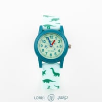 ساعة أطفال من الربل بلون تركوازي