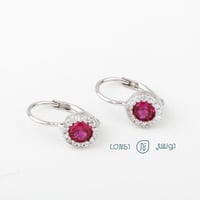 حلق ملون فضة عيار 925 - 23