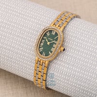 ساعة نسائية فاخرة تصميم بيضاوي