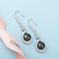 حلق لؤلؤ فضة عيار 925 - 22