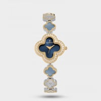 ساعة نسائيه بسير ذهبي وفضي