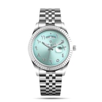 ساعة رجاليه ستيل بلون فضي