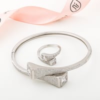 اسوارة وخاتم فاخرة فضة عيار 925