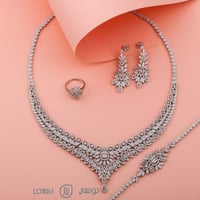 طقم فخم مصاغ من الفضة عيار 925