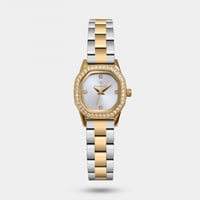 ساعة نسائيه بسير ذهبي وفضي