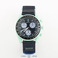 ساعة جلد تصميم اوميغا سواتش