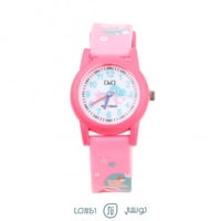 ساعة أطفال من الربل بلون وردي