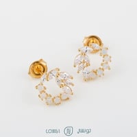 حلق فضة ذهبي عيار 925