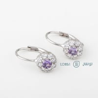 حلق ملون فضة عيار 925 - 15