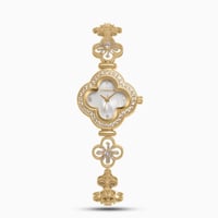 ساعة زركون نسائيه بسير ذهبي