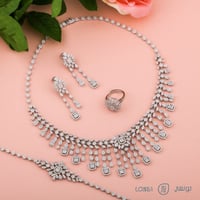 طقم فخم مصاغ من الفضة عيار 925