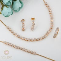 طقم زركون مطلي أنيق