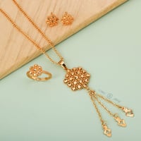 طقم مطلي تصميم غصن الزيتون