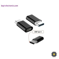 محول شاحن مايكرو USB إلى Type-C – لون أسود