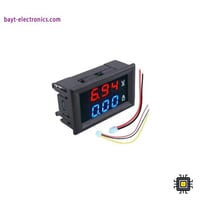 فولتميتر وأميتر LED مزدوج 0.28" – قياس حتى 100V و1...