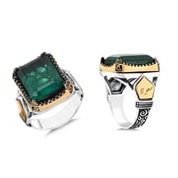 خاتم الميمون - خاتم رجالي فضة عيار 925 بحجر زيركون...