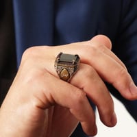 خاتم قسورة - خاتم رجالي بالاسم - فضة عيار 925 ( ما...