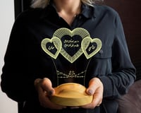 أبجورة قلوب - ابجورة مضيئة بالاسم مناسبة كهدية لعي...