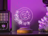 أبجورة زهرة - أبجورة مضيئة بالاسم مناسبة كهدية للح...