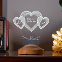 أبجورة قلوب - ابجورة مضيئة بالاسم مناسبة كهدية لعي...