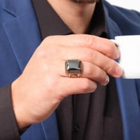 خاتم قسورة - خاتم رجالي بالاسم - فضة عيار 925 ( ما...