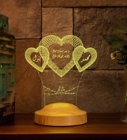 أبجورة قلوب - ابجورة مضيئة بالاسم مناسبة كهدية لعي...