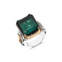 خاتم الميمون - خاتم رجالي فضة عيار 925 بحجر زيركون...