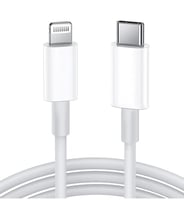 سلك شاحن ايفون PD -يدعم الشحن السريع -لون ابيض